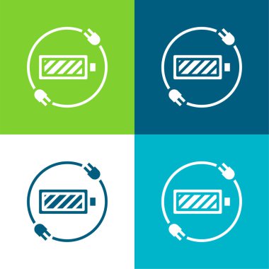 Batarya Durumu Düz Renk en az simge seti