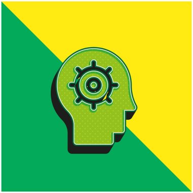 Artificial Intelligence Green and yellow modern 3d vector icon logo clipart