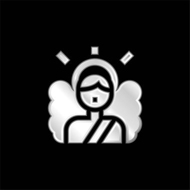 Melek gümüş kaplama metalik simge