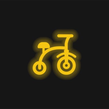 Bisiklet sarı parlayan neon simgesi