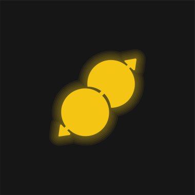 Ok Yerelleştirme sarı parlayan neon simgesi