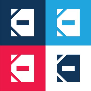 Gündem mavi ve kırmızı dört renk minimal simge kümesi