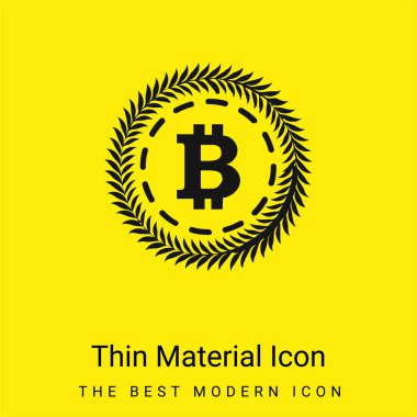 Bir Zeytin Çemberi ile çevrili Bitcoin Asgari parlak sarı malzeme ikonu