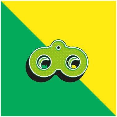 Dürbünler Yeşil ve Sarı Modern 3D vektör simgesi logosu