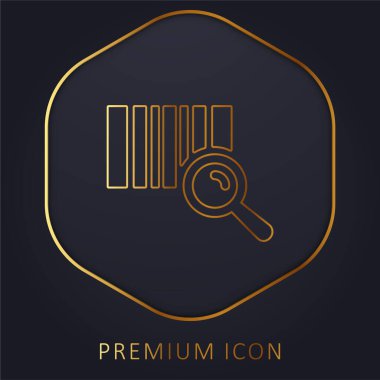 Barkod tanımlaması altın çizgi prim logosu veya simgesi