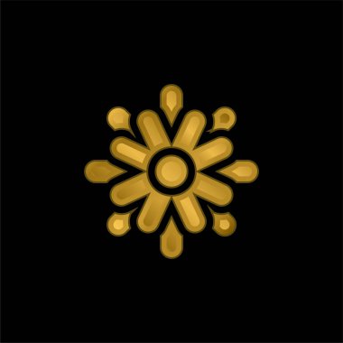 Aster altın kaplamalı metalik simge veya logo vektörü