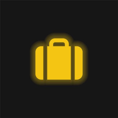 Evrak çantası sarı parlak neon simgesi