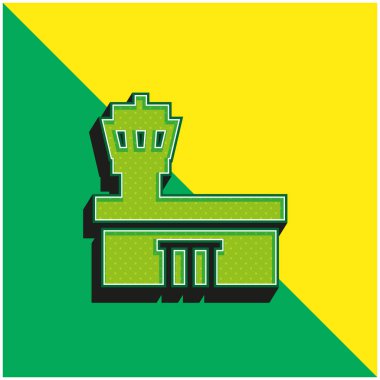 Havaalanı Yeşil ve sarı modern 3d vektör simgesi logosu