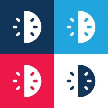 30 Dakika mavi ve kırmızı dört renk minimal simge kümesi