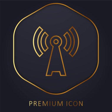 Anten altın çizgi prim logosu veya simgesi