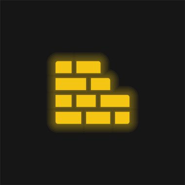 Brickwall sarı parlak neon simgesi