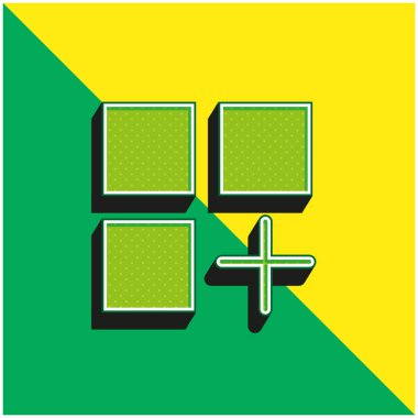 Uygulama Yeşil ve Sarı modern 3d vektör simgesi logosu
