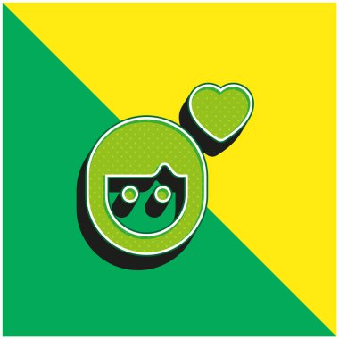 Çocuk Yeşil ve Sarı Modern 3D vektör simgesi logosu