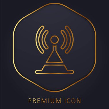 Anten altın çizgi prim logosu veya simgesi