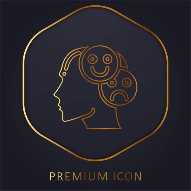 Bipolar golden line premium logo or icon clipart