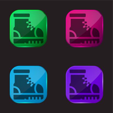 Önyükleme dört renkli cam düğme simgesi