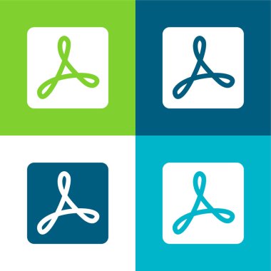 Akrobat Düz 4 renk en küçük simge kümesi