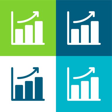 Çubuklar Düz 4 renk en küçük simge kümesi