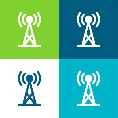 Anten Düz 4 renk en küçük simge kümesi