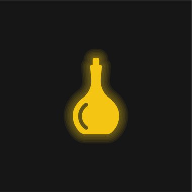 Big Bottle yellow glowing neon icon clipart
