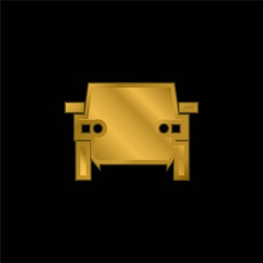 Tüm Arazi Aracı Altın kaplamalı metalik simge veya logo vektörü