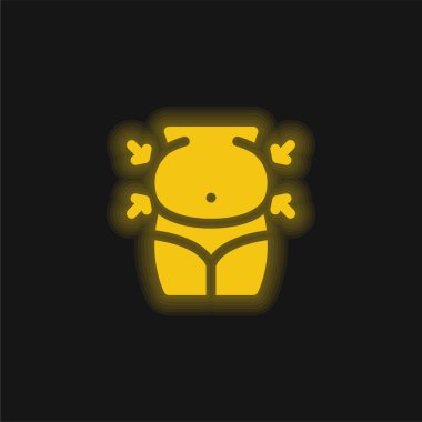 Belly yellow glowing neon icon clipart