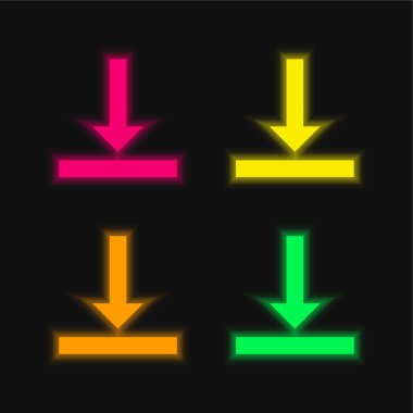 Dört renk parlayan neon vektör simgesini hizala