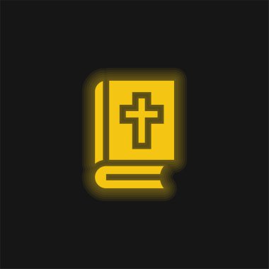 İncil sarı parlak neon simgesi