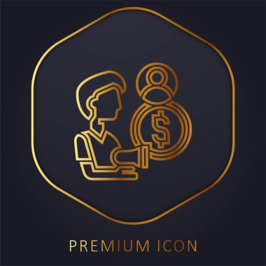 Affiliate golden line premium logo or icon clipart