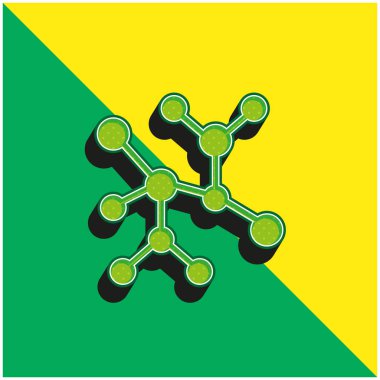 Analizler yeşil ve sarı modern 3d vektör simgesi logosu