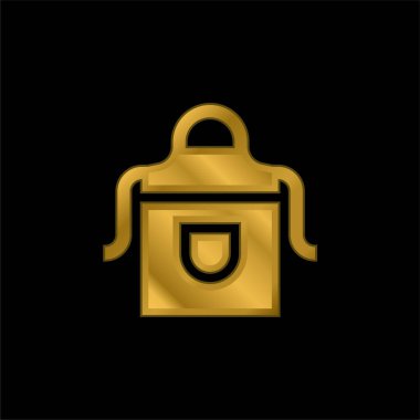 Önlük altın kaplama metalik simge veya logo vektörü