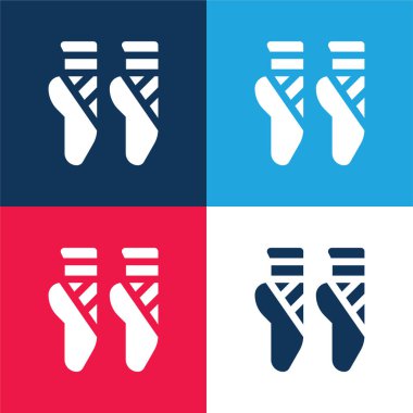 Bale mavisi ve kırmızı dört renk en düşük simge kümesi