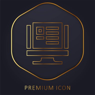 Altın satır premium logosu ya da simgesi bloglanıyor