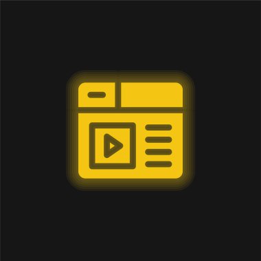 Parlayan sarı neon simgesini blokla