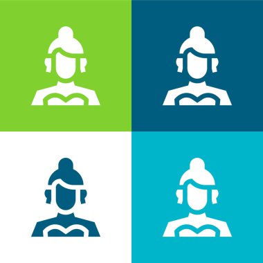 Aktris Düz Düz 4 renk minimal simge kümesi