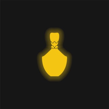 Şişe şekli sarı parlak neon simgesi