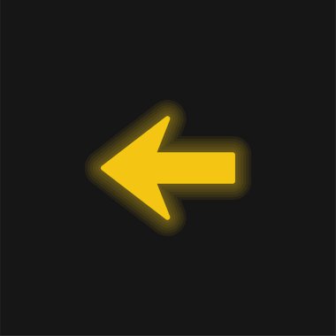 Sol Siluete Ok Sarı Parlayan Neon Simgesi