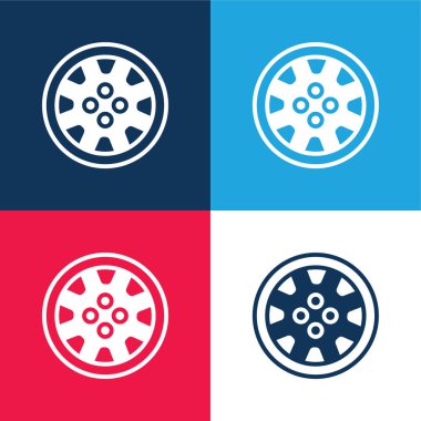 Alaşımlı Tekerlek mavi ve kırmızı En az dört renk simgesi