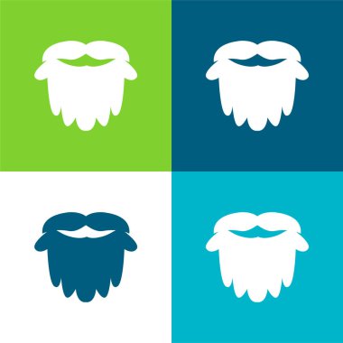 Sakal Düz 4 renk simgesi seti