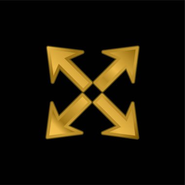 Altın kaplama metalik simge veya logo vektörünü genişletmek için ok Grubu Arayüz Sembolü