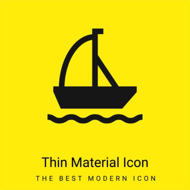 Boat minimal bright yellow material icon clipart