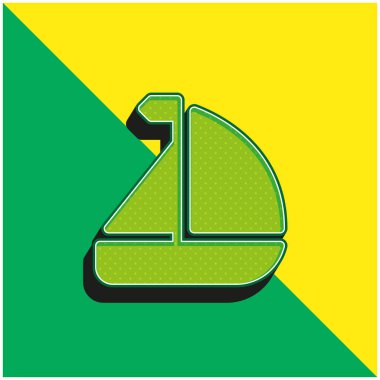 Tekne Yeşil ve Sarı modern 3D vektör simgesi logosu