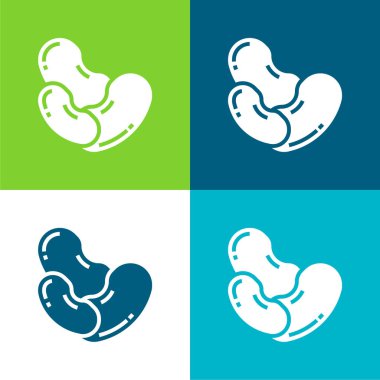 Fasulye Düz 4 renk en küçük simge kümesi