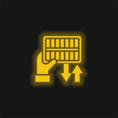 Air Filter yellow glowing neon icon clipart