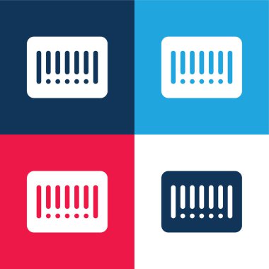 Barkod mavi ve kırmızı dört renk en küçük simge kümesi