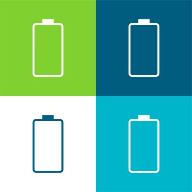 Batarya Düz 4 renk en küçük simge seti