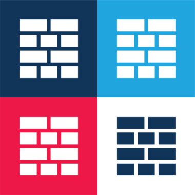 Tuğla Düzeni mavi ve kırmızı en küçük simge kümesi