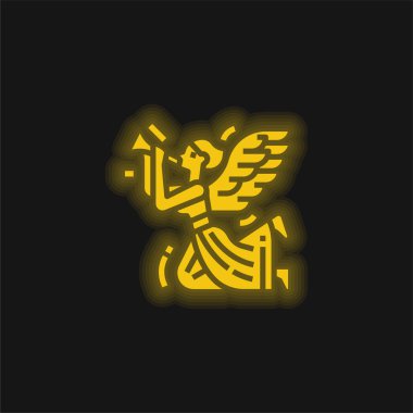 Melek sarısı parlak neon simgesi