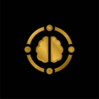 AI altın kaplama metalik simge veya logo vektörü