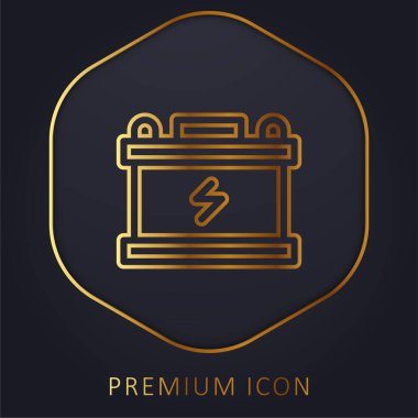 Pil altın çizgisi prim logosu veya simgesi